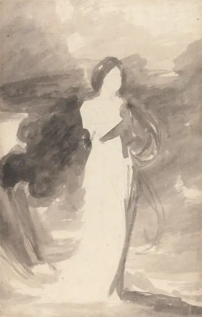 Studie av en stående dam av George Romney