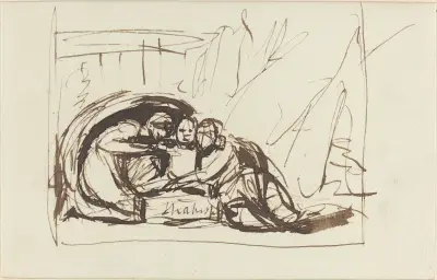 The Infant Shakespeare Nursed by Comedy and Tragedy von George Romney