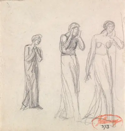 Tre sörjande kvinnor av George Romney