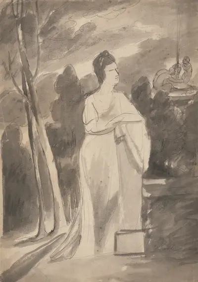 Woman at a Column von George Romney