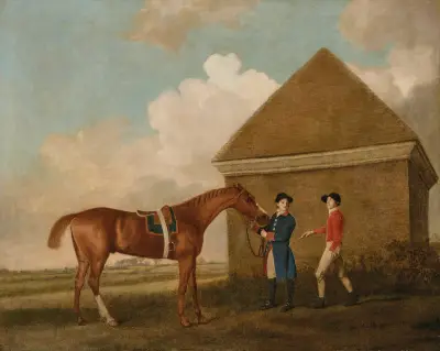Eclipse at Newmarket with a groom and jockey av George Stubbs