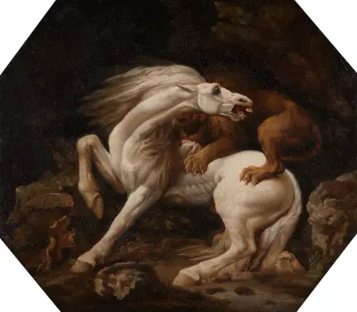 Häst angripen av lejon av George Stubbs