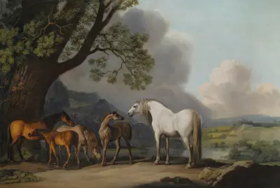 Ston och föl i ett vidsträckt landskap av George Stubbs