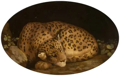 Sovande leopard av George Stubbs