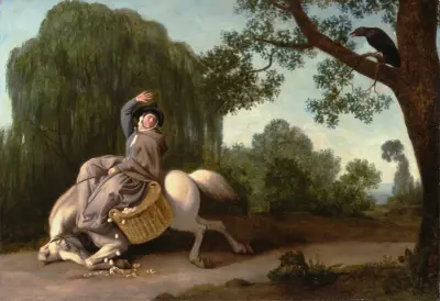 Bondhustrun och korpen av George Stubbs