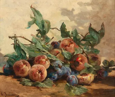 Still Life with Fruit, with Plums and Peaches av Georges Jeannin