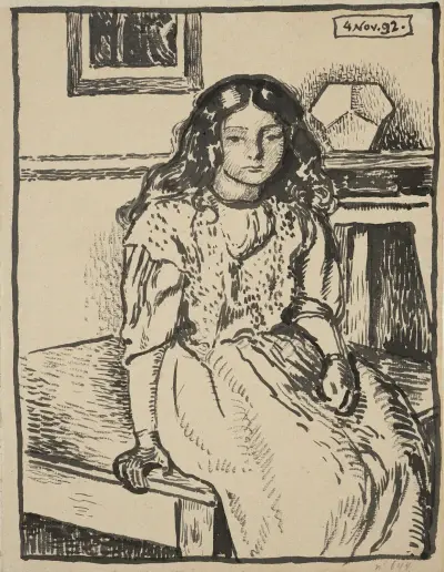 Jeune fille assise av Georges Lemmen