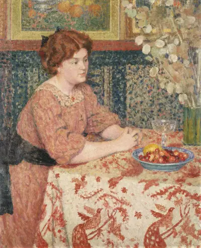 Mladá žena s třešněmi, Georges Lemmen