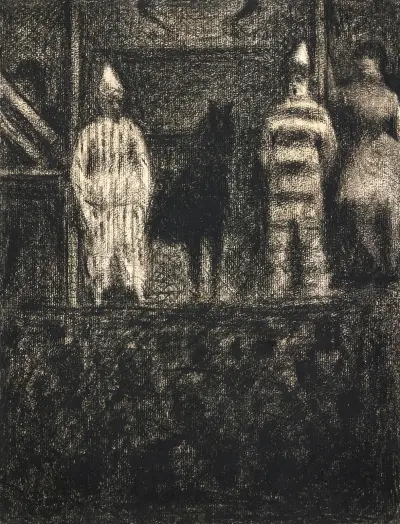 Clowns et poney av Georges Seurat