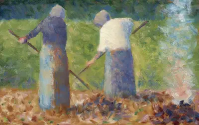 Haymakers at Montfermeil av Georges Seurat