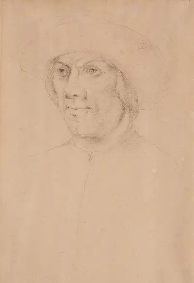 Portrait d’homme, d’après Holbein av Georges Seurat
