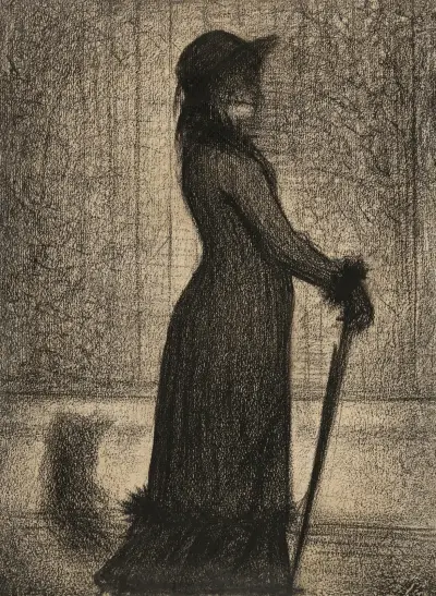 Woman Strolling (Une élégante) av Georges Seurat