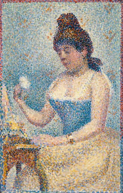 Young Woman Powdering Herself av Georges Seurat