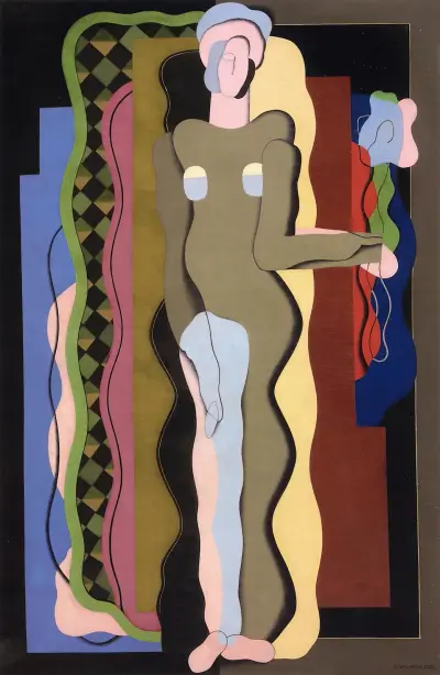 Akt med blomma av Georges Valmier