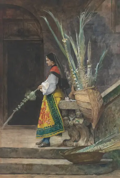 Palm Sunday in Spain av Jehan Georges Vibert