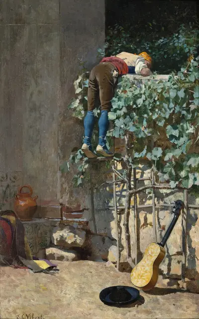 Sneaking A Peek av Jehan Georges Vibert
