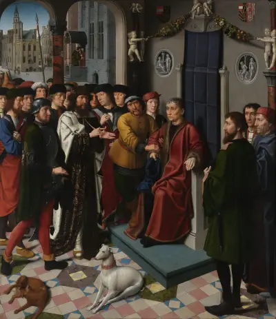 Arrest of Sisamnes by Cambyses av Gerard David