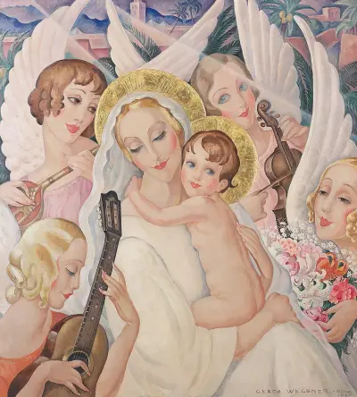 Madonna med barn, omgiven av musikänglar av Gerda Wegener