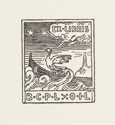 Bookplate of B.C.P.L. O.I. L. av Gerhard Munthe