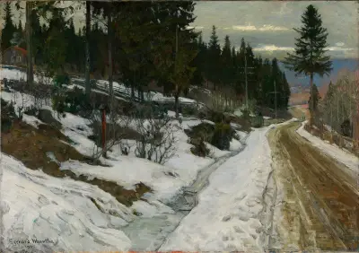 Winter in Nittedal av Gerhard Munthe