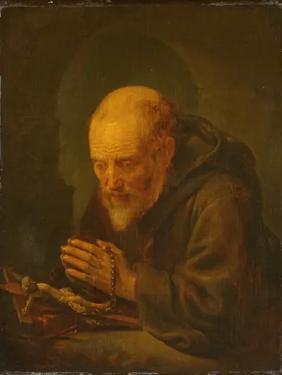 A Hermit in Prayer av Gerrit Dou