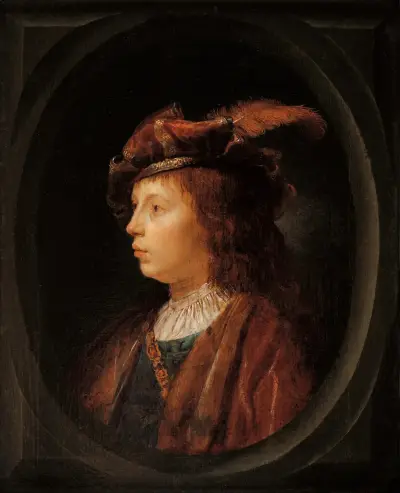 Ung mans huvud av Gerrit Dou
