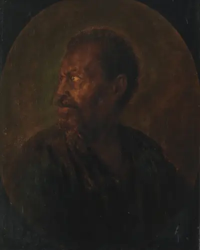 Head of an African av Gerrit Dou