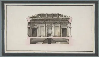 Project for the Alexander Palace, Tsarskoe Selo (Section) av Giacomo Quarenghi