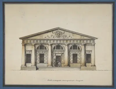 Project for the Riding-School of the Horse Guards in Saint Petersburg – Elevation of the Side Entrance av Giacomo Quarenghi