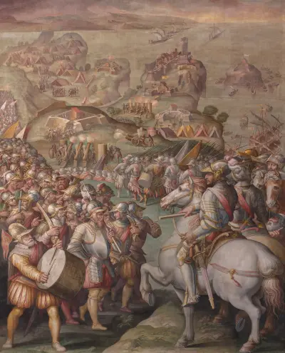 Capture of Porto Ercole av Giorgio Vasari