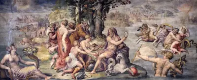 De första frukterna från jorden offrade till Saturnus av Giorgio Vasari