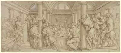 The Wedding of Esther and Ahasuerus av Giorgio Vasari