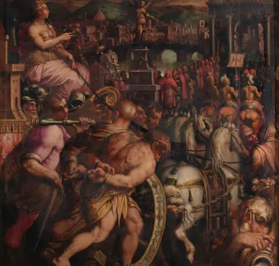 Triumf efter segern vid Pisa av Giorgio Vasari