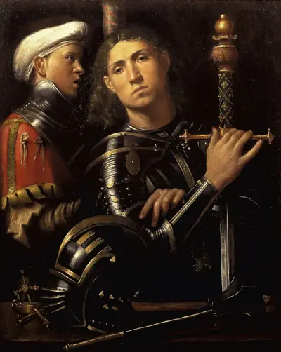 Der „Gattamelata“. Mann in Rüstung mit Waffenträger von Giorgione