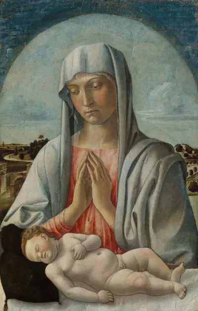 Madonna Adoring the Sleeping Child av Giovanni Bellini
