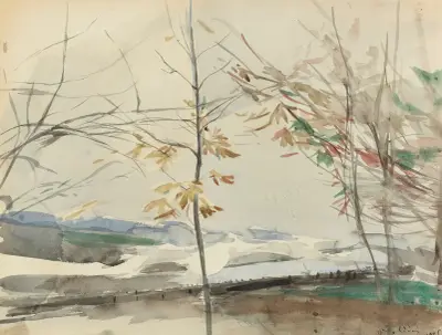 Autumn Landscape With Trees av Giovanni Boldini