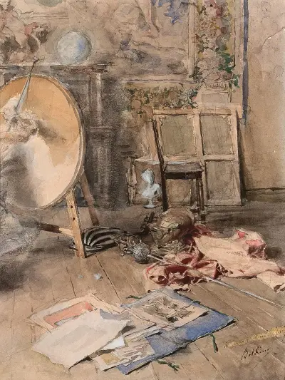Konstnärens ateljé av Giovanni Boldini