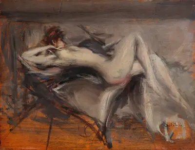 Kvinnlig nakenstudie av Giovanni Boldini