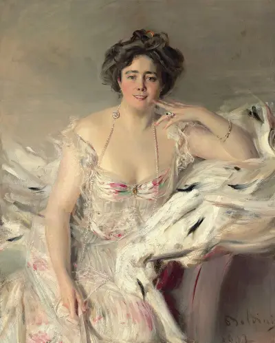 Porträtt av Lady Nanne Schrader, född Wiborg av Giovanni Boldini