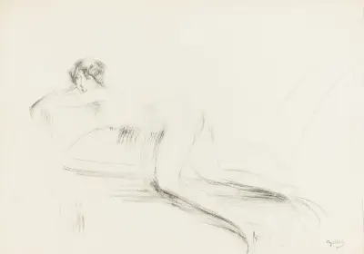 Liggande kvinnlig nakenstudie av Giovanni Boldini