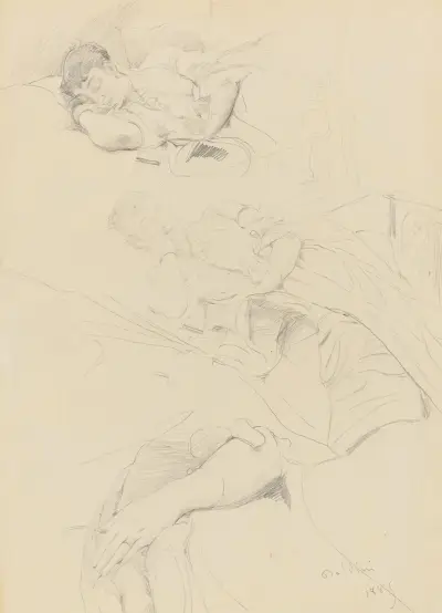 Studier av en sovande kvinna av Giovanni Boldini
