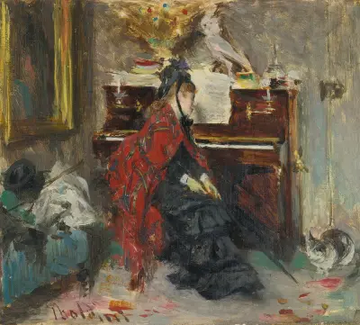 Woman At The Piano av Giovanni Boldini