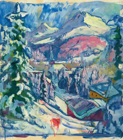 Davos im Winter av Giovanni Giacometti