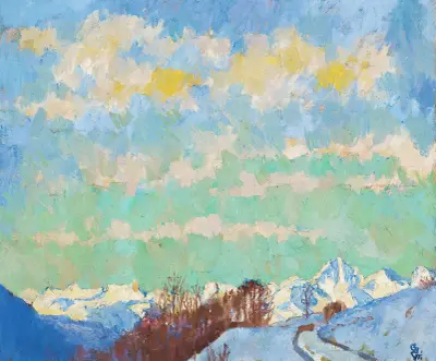 View From Stampa Towards Italy av Giovanni Giacometti