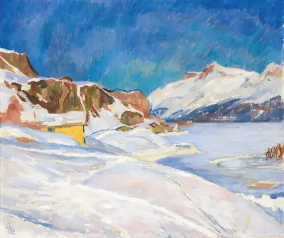 Winter Landscape Near Capolago av Giovanni Giacometti