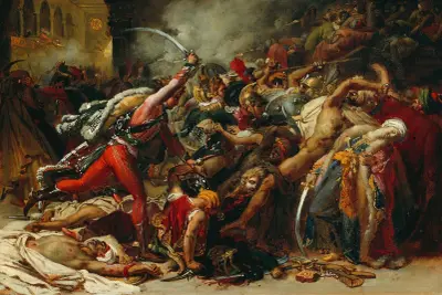 Sketch for The Revolt of Cairo av Anne Louis Girodet-Trioson