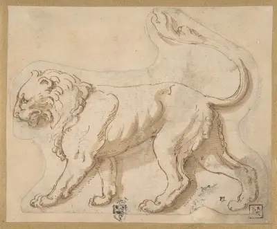 A Lion in Profile Facing to the Left (‘Leo’) av Giulio Romano