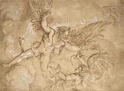 Kopia efter Giulio Romanos Ikaros fall av Giulio Romano