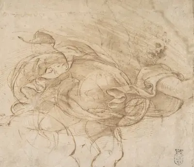 Jupiter slungar en blixt av Giulio Romano