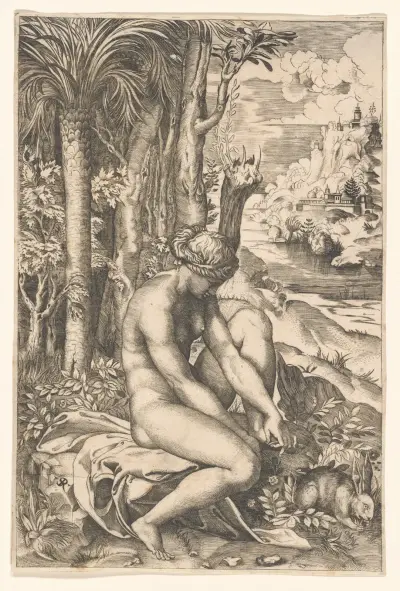 Venus Wounded by the Rose’s Thorn av Giulio Romano